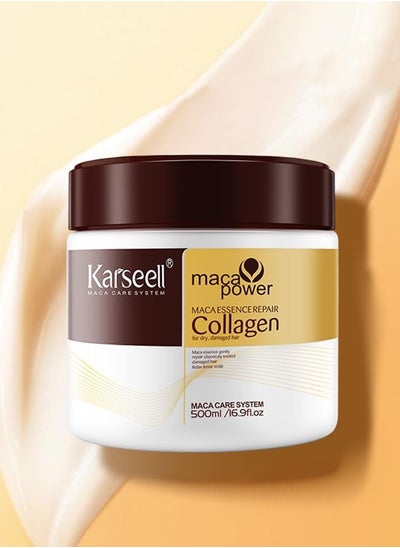 اشتري Karseell Collagen Hair Treatment Deep Repair Conditioning Argan Oil Collagen Hair Mask Essence for Dry Damaged Hair All Hair Types 16.90 oz 500ml في السعودية