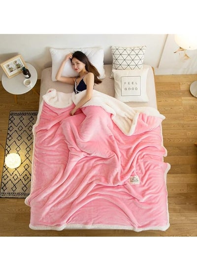 اشتري COMFY PINK THICK SHEEP LUXURIOUS SOFT KING SIZE BLANKET 200 X 230 CM في الامارات