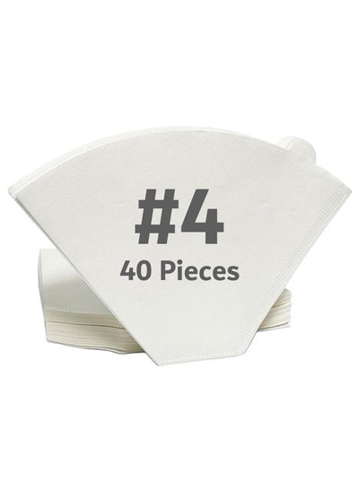 Buy Coffee Filters #4 Cone Shape, White, 40 Count Easy to Clean and Convenient for Brewing in Saudi Arabia