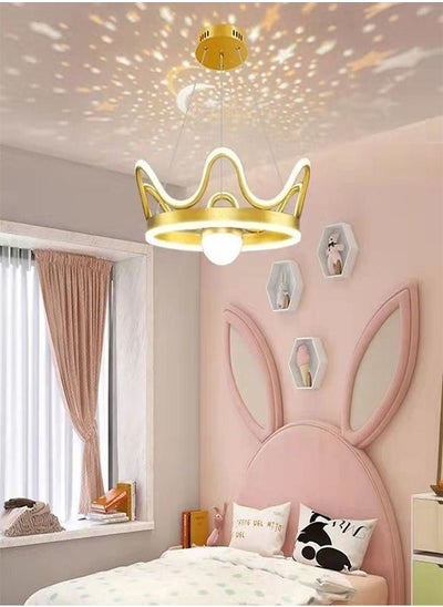 Buy 1-Piece New Design Crown Shape LED Chandelier Ceiling Light Fixture Ceiling Lamp for Kid's Bedroom in UAE