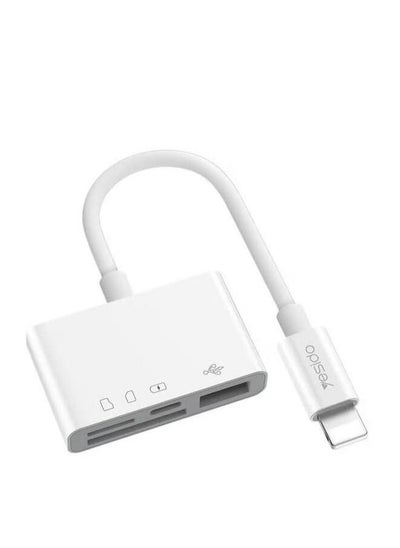 Buy Lightning to USB TF Micro Sd   Lightning OTG adapter White in Saudi Arabia