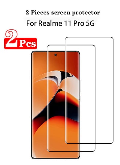 اشتري قطعتان من واقي الشاشة الزجاجي المقوى Realme 11 Pro 5G، طبقة زجاجية عالية الدقة 9H صلابة خالية من الفقاعات ومقاومة للخدش (معلبة، ملحقات التثبيت متضمنة) في السعودية