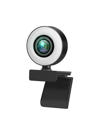 Buy 1080P Webcam with Adjustable Light and Noise-reducing Microphones, USB WebCam for Online Learning,Meeting and Video Recording,Suitable for Windows,iOS,Android,etc. in UAE