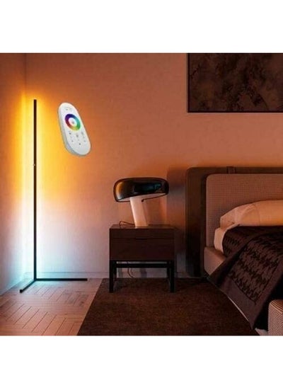 اشتري Remote Control RGB LED Corner Floor Lamp Yellow/Blue في الامارات