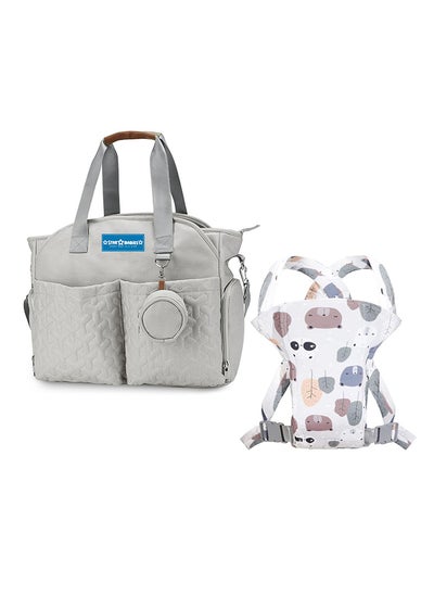 اشتري Combo Pack of 2 Diaper Portable Bag With Pacifier Bag Large Capacity With Baby Carrier Printed في الامارات