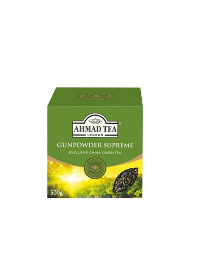 اشتري Ahmad Tea Green Tea, Gunpowder Loose Leaf, 500G - Caffeinated And Sugar Free في الامارات