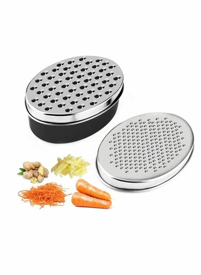 Buy Cheese Grater Lemon Zester with Food Storage Container and Lid Vegetable Chopper Grinder Perfect for Hard Parmesan or Soft Cheddar Family Daily Ginger Vegetables Box in UAE