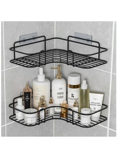 اشتري 2 Pack Bathroom Shower Rack Corner Shower Storage Rack Anti-Rust Bathroom Shower Storage Basket Wall Organizing Storage Rack Bathroom Basket في السعودية