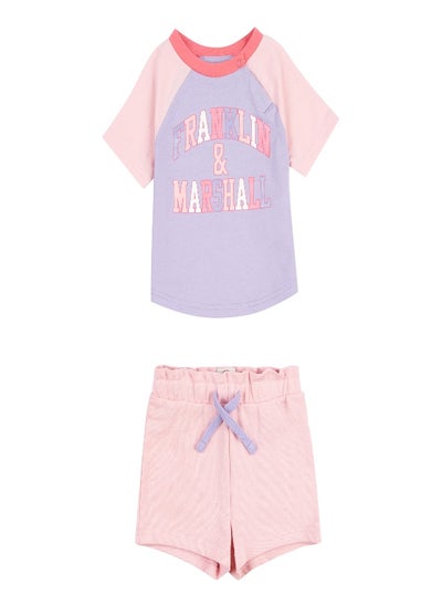 Buy Franklin and Marshall Girls Colour Block Raglan T Shirt and Shorts Set in UAE