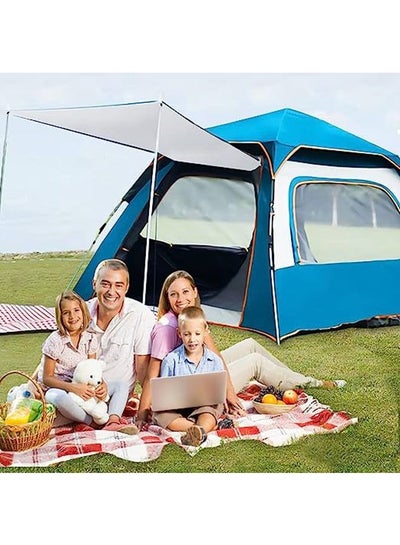 Buy Camping Instant Tent 3-4 Person, Automatic Family Pop up Tent with Rainfly Portable Waterproof Easy Set Up Lightweight Dome Cabin Tent Anti UV Sun Shade with Window Door for Hiking Picnic Camping in Saudi Arabia