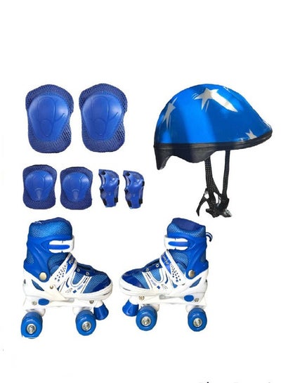 Buy Skate Shoes Pair 4 Wheels Size (39-42) Box - white* Blue in Egypt