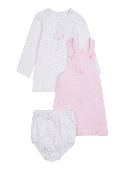 اشتري Elle Baby Pinafore Dress  Top and Matching Knickers Set في الامارات