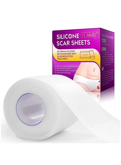 Buy Clear Silicon Scar Sheets, Scar Away Scar Tape(1.6” x 60”Roll-1.5M), Scar Strips for Surgical Scars, Medical Grade, Invisible, Scar Removal Sheets for C-Section, Breast, Burn, Keloid, Acne et in UAE