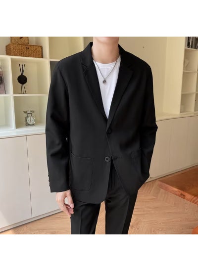 Buy Autumn Casual Blazer Men Korean Trendy Business Versatile Black in UAE