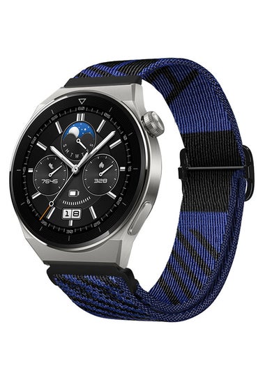 اشتري Replacement Hermes Design Woven Nylon Strap Compatible with 22MM Huawei GT 3/GT2 Pro/Watch 3/GT2 Supphire Blue في السعودية