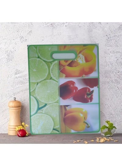 Buy Plastic cutting board with handle 37*30cm (green - different shapes) in Egypt