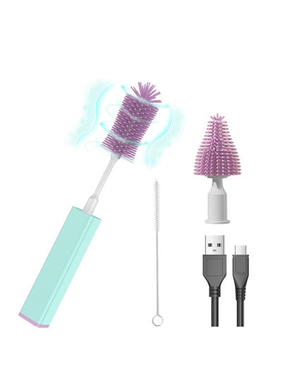 اشتري Electric Bottle Cleaner Brush for Baby Bottles - Electric Bottle Brush Cleaner, Baby Bottle Washer with Nipple Brush and Straw Cleaner Brush في السعودية