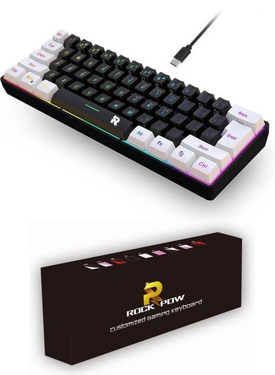 Buy 61 Keys RGB Gaming Keyboard 60% Mini Wired Waterproof for Gamer in Saudi Arabia