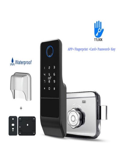 اشتري Waterproof TTLOCK Bluetooth App,Smart Outdoor Lock, Fingerprint Lock, Outdoor Gate, Digital Password, Remote App, Home Electronic Rim Lock في السعودية