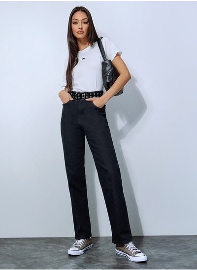 اشتري High Rise Straight Fit Jeans في السعودية