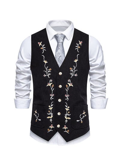 Buy New Fashion Embroidered Single Breasted Suit Vest in Saudi Arabia