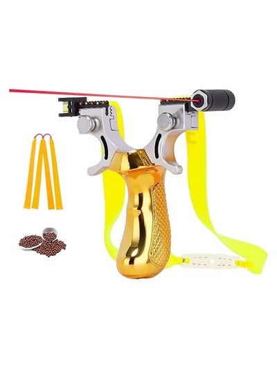 Buy Professional Laser Slingshot for Outdoor Hunting 100 Ammo Balls and 2 Rubber Bands in Saudi Arabia