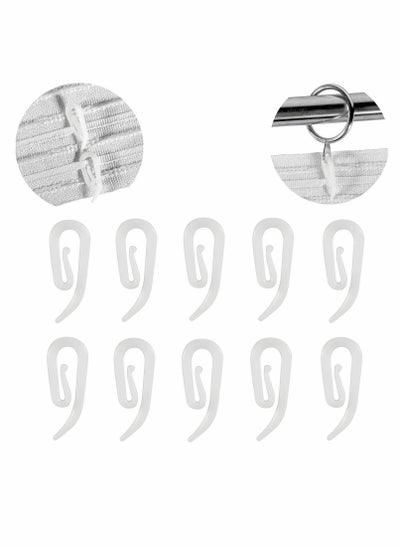 اشتري White Plastic Curtain Hooks for Door Curtain 100 Pcs في الامارات