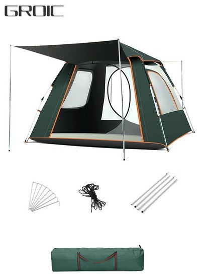 Buy Pop up Outdoor Camping Tent  with Caring Bag Automatic Lightweight Waterproof for Hiking or Beach-Dark Green in Saudi Arabia