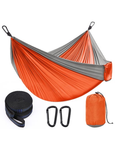 Buy Camping Hammock Double Single Outdoor Hammocks with 2 Tree Straps Portable Lightweight Nylon Parachute Hammocks for Travel Camping Backpacking Hiking Backyard in UAE