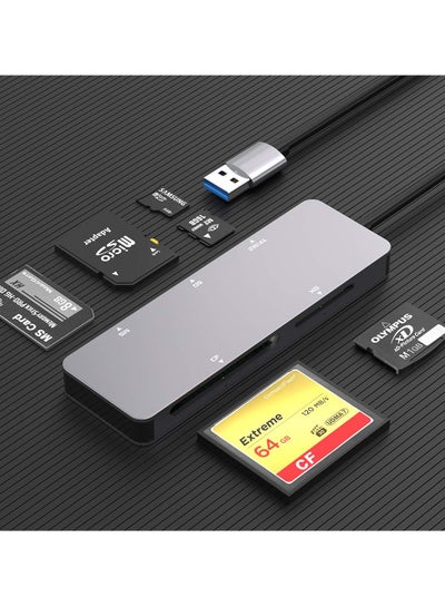 Buy USB SD Card Reader, SYOSI 5 in 1 USB 3.0 Memory Card Reader Adapter Read & Write Speed Up to 5Gbps Read 5 Cards 5in1 Multi Card Reader for SD/TF/CF/Micro SD/MS/M2/XD in Saudi Arabia