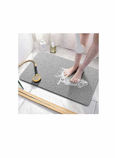 اشتري Soft Textured Bath Shower Tub Mat 24x16 Inch Phthalate Free Non Slip Comfort Bathtub Mats with Drain PVC Loofah Bathroom for Wet Areas Quick Drying في السعودية