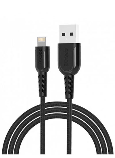 Buy Metal Braided Lightning Cable 2.4m - Black in UAE