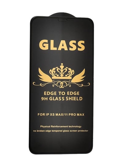 اشتري واقي شاشة زجاجي مقوى 9H من جي باور مع طبقة مضادة للخدش وشفافية عالية لهاتف آيفون XS ماكس 6.5 بوصة - أسود في مصر