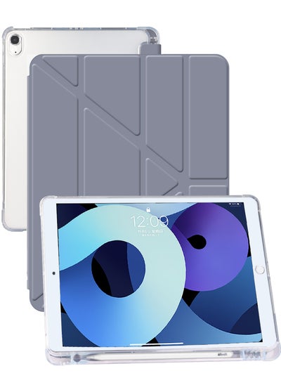 Buy Case for iPad Air 6th 11-Inch M2 (2024) iPad Air 5/4 (2022/2020 5th/4th Generation 10.9-Inch) with Pencil Holder, Clear Transparent Back Shell Slim Stand Shockproof Tablet Cover Auto Wake/Sleep in Saudi Arabia