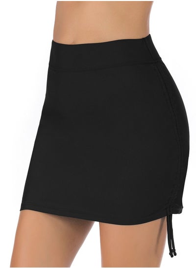 Buy Solid Color Plunge Swim Shorts Black in Saudi Arabia