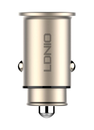 Buy LDNIO C509Q Car Charger With Cable From Type C To Type C And USB Type C Ports 30W - White in Egypt