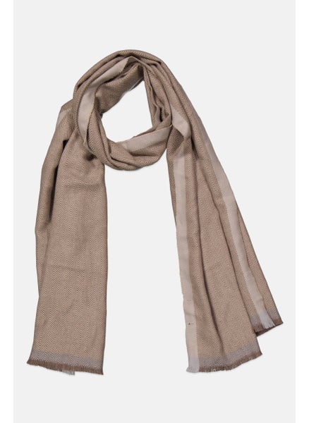 اشتري Men Herringbone Scarf 180 x 157 cm, Tan في الامارات