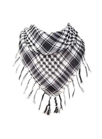 Buy Arabic Scarf Cotton Shemagh Keffiyeh 46"x46" Arab Scarf Made for Palestine NECK WRAP ARAB SCARF Shemagh Keffiyeh BLACK in UAE