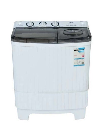 Buy Amax twin tub washing machine - 6 kg - white with black lid - BTT06AX in Saudi Arabia