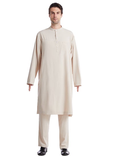 Buy Buttoned Round Neck Robe Set in Saudi Arabia