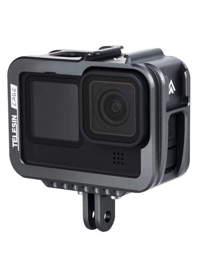 Buy Aluminum Alloy for GoPro Hero 9 and 10 Metal Housing Cage with Cold Shoe for Vlogging in UAE