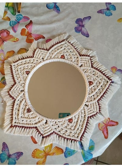 Buy Large Macrame Mirror , Macrame Wall Hanging Mirror , Bedroom Decor Gift , Boho Mirror, Living Room Décor in Egypt