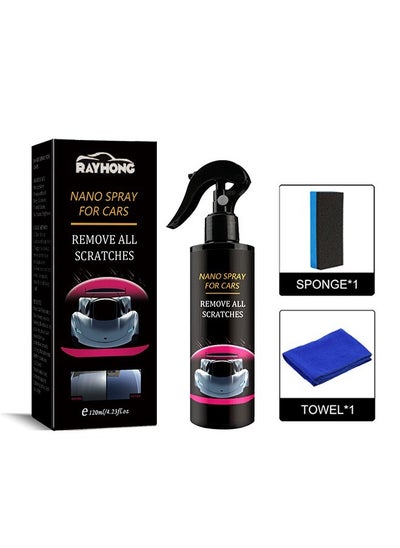 اشتري 3 in 1 High Protection Fast Car Ceramic Coating Spray 120ml, Car Scratch Nano Repair Spray, Car Coating Fast Wax Polishing Spray, Fast car Coating, Fast fine Scratch Repai في السعودية