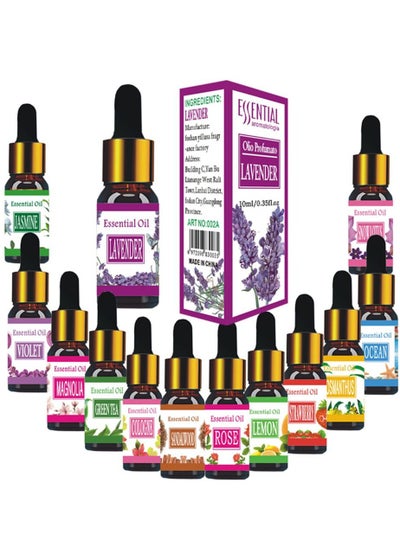 Buy 12-Piece Essential Oil Set Clear 10ml in Saudi Arabia