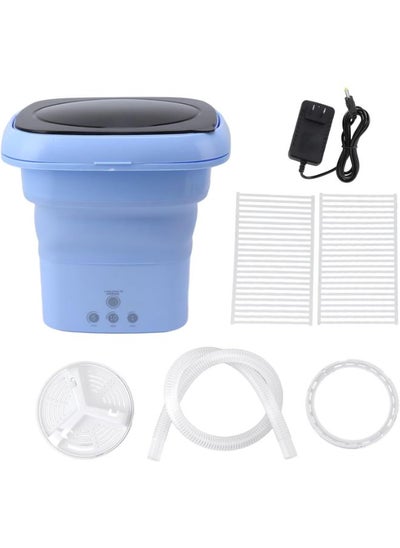 Buy Mini Portable Folding Washing Machine Blue in UAE