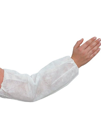 Buy 100 Pcs 16 Inch Disposable Non Woven Arm Sleeves Hand  Protector, 20 GSM Thick Layer with Elastic Ends Hand Cover Suitable for Painting, Cleaning, Washing in UAE