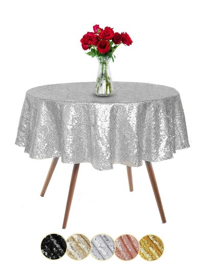 Buy Glitter Sequin Round Tablecloth for Party Wedding Bridal Baby Shower Home Decorations 60cm/120cm/180cm in Saudi Arabia