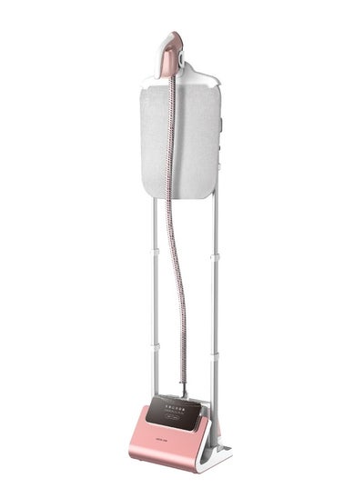 اشتري Digital Garment Steamer With UK Power Cord, Efficient Heater, Strong Steam, 9 Hole Muzzle,Rotary Iron, 98℃ Outlet Steam Temperature, Six Setting Stages, Shoulder-Shaped Design - Pink في الامارات