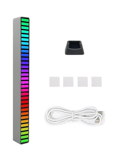 اشتري RGB Music Pickup Rhythm Neon Light Sound Control Atmosphere Led Night Lamp 32 Beads Multicolour 18.2cm في الامارات