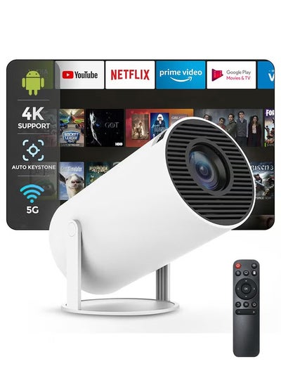 اشتري Android 5G Wifi Smart Portable Projector 1280 720P Full HD Office Home Theater Video Mini Projector Optical specifications - White في الامارات